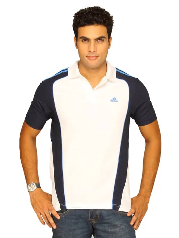 ADIDAS Men's Crkt Col White Polo T-Shirt