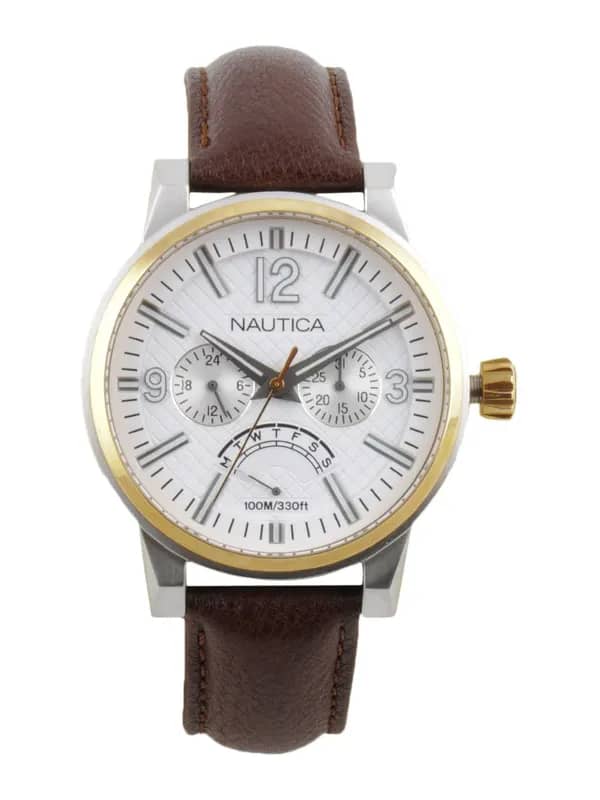 Nautica Men White Dial Chronograph Watch