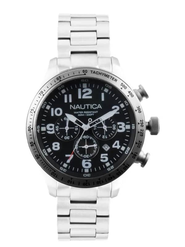 Nautica Men Black Dial Chronograph Watch