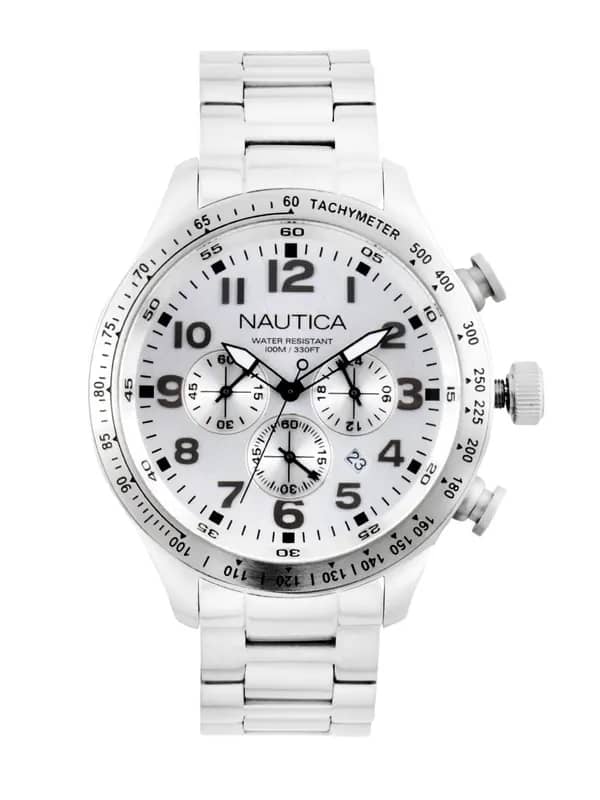 Nautica Men Sliver Dial Chronograph Watch