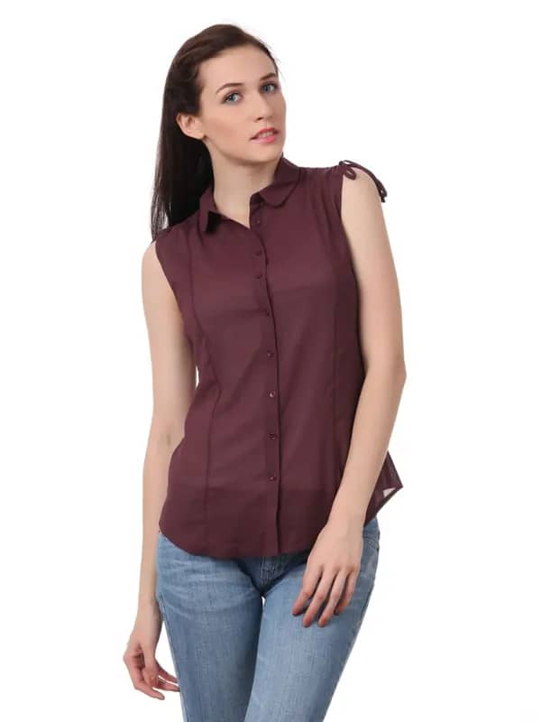 French Connection Women Burgundy Top