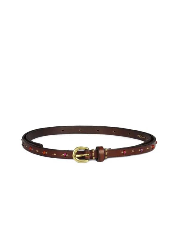 Fossil Women Brown Skinny Mini Belt