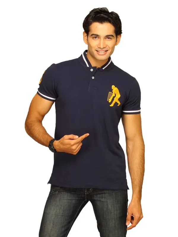 Sher Singh Men Nehru Navy T-shirt