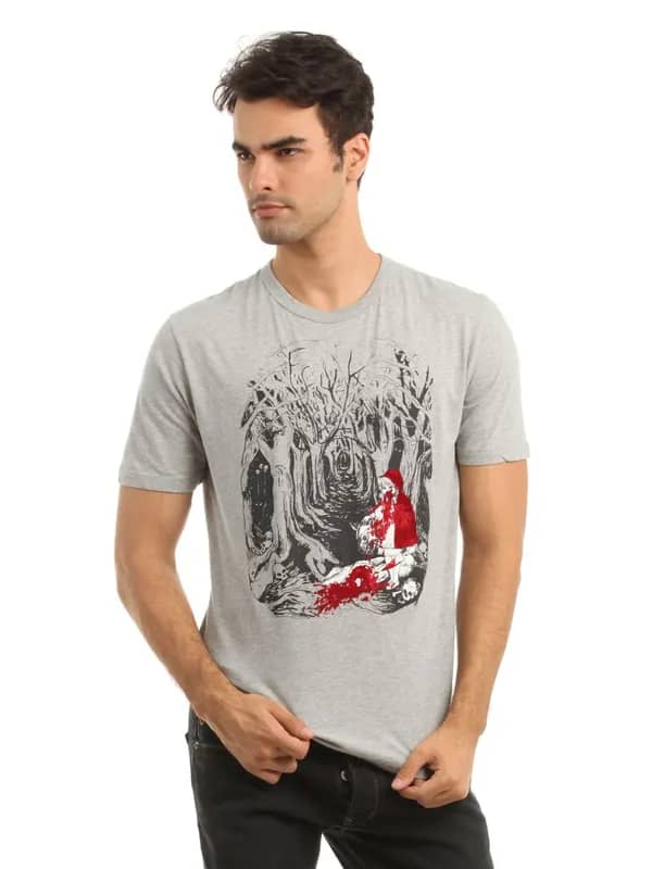 French Connection Men Grey Printed T-shirt