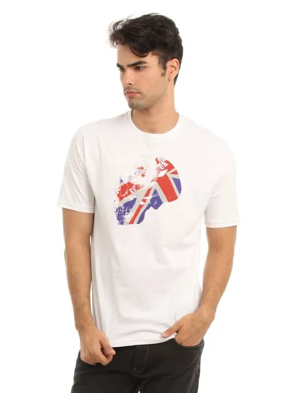 French Connection Men White Printed T-shirt