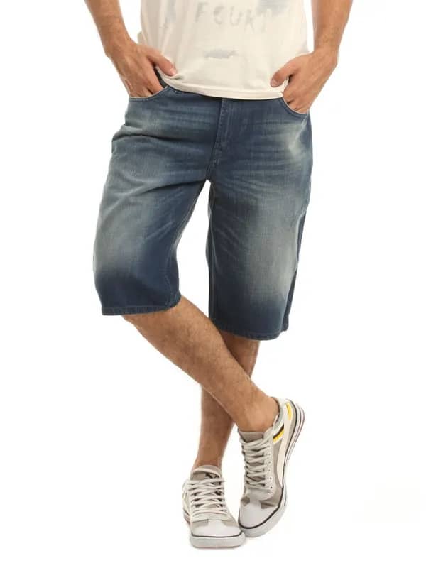 French Connection Men Blue Denim Shorts