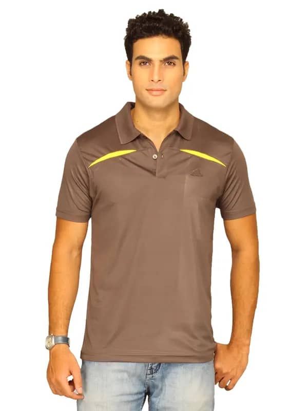 ADIDAS Men's Edge Brown Polo T-shirt