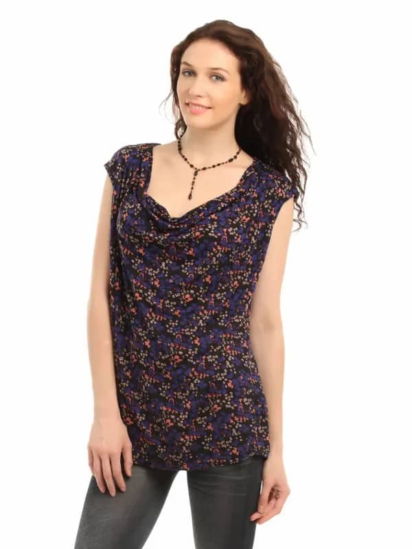 French Connection Women Black Printed Top