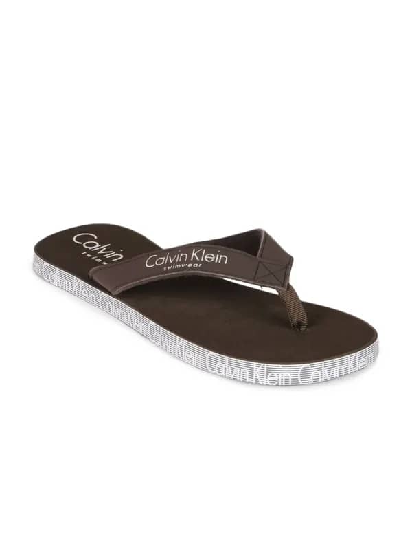 Calvin Klein Men Brown Flip Flops