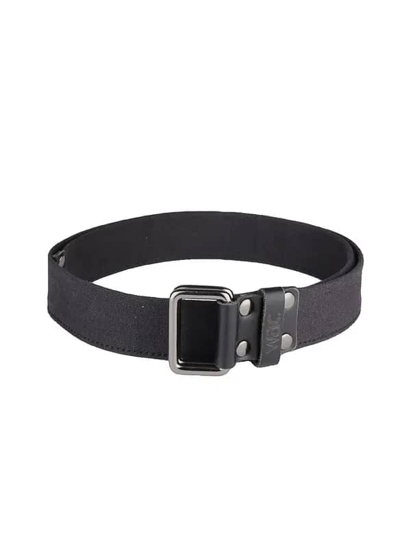Wrangler Men Black Square Ring Canvas Belt