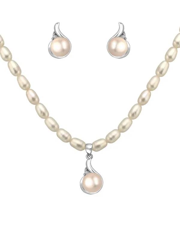 Miki Pearl Women Ivory Jewellery Set