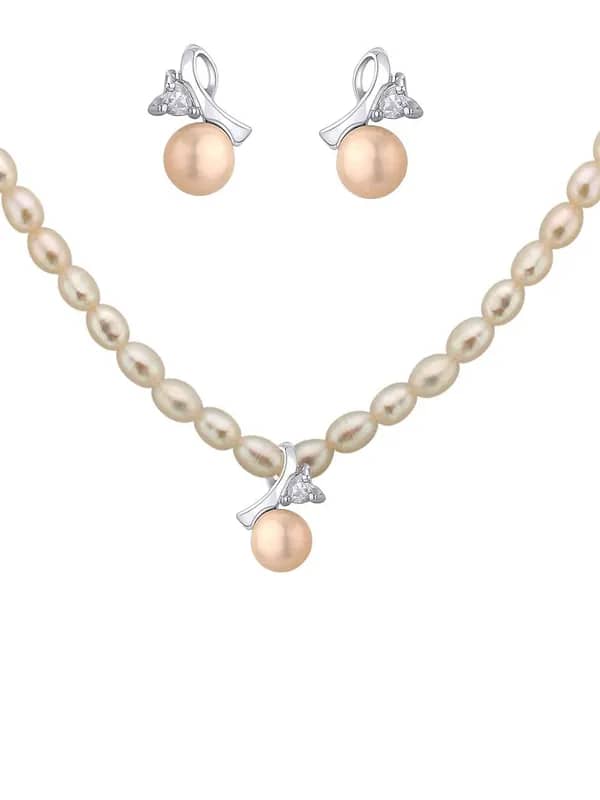 Miki Pearl Women Ivory Jewellery Set