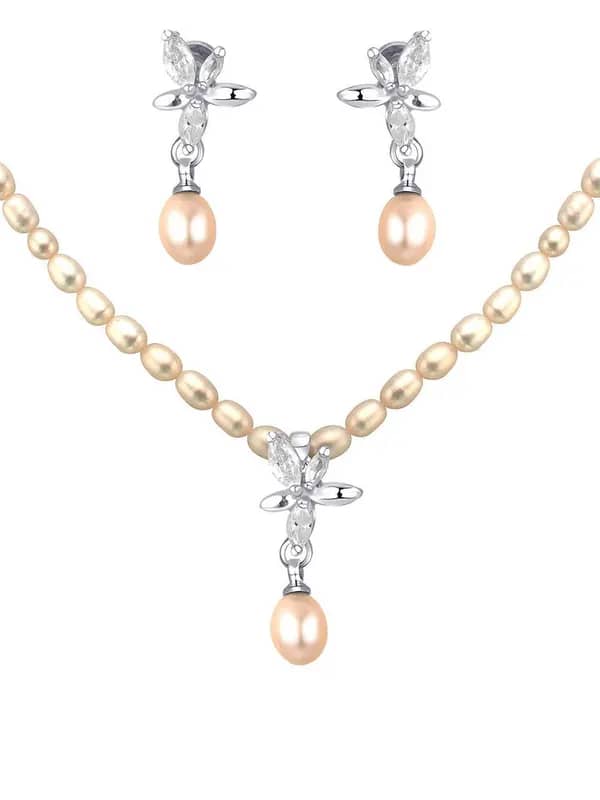 Miki Pearl Women Ivory Jewellery Set