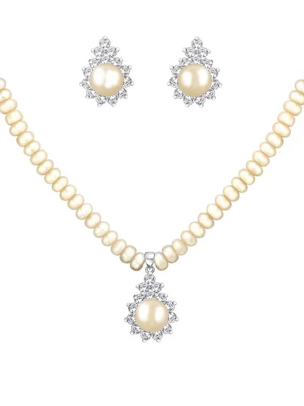 Miki Pearl Women Ivory Jewellery Set