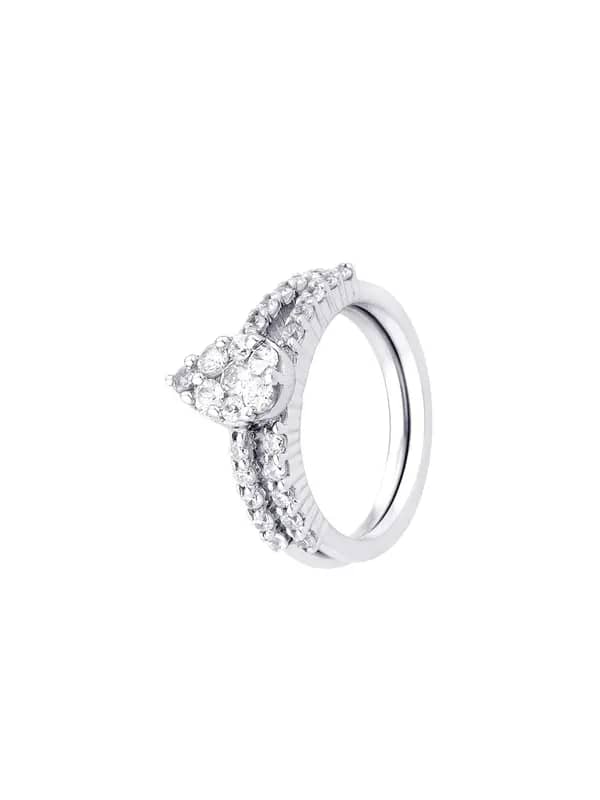 Lucera Women Set of Two Silver Ring