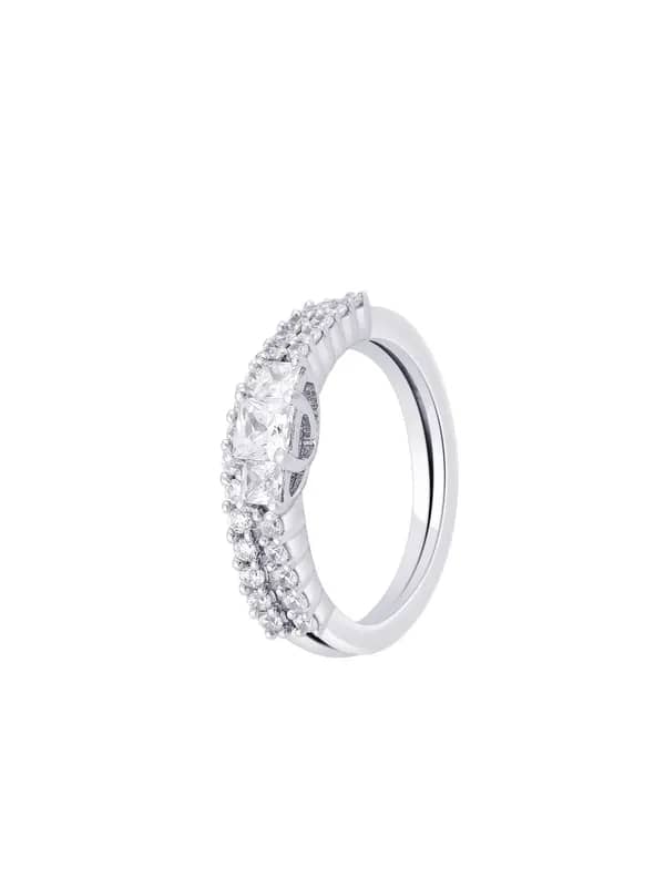 Lucera Women Set of Two Silver Rings