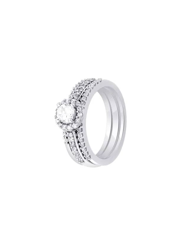 Lucera Women Set of Two Silver Ring