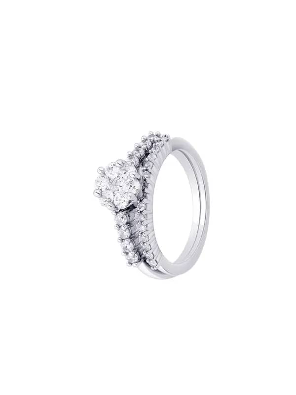 Lucera Women Set of Two Silver Ring