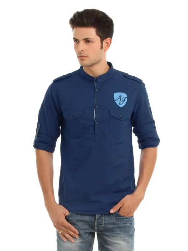Spykar Men Navy Blue Shirt