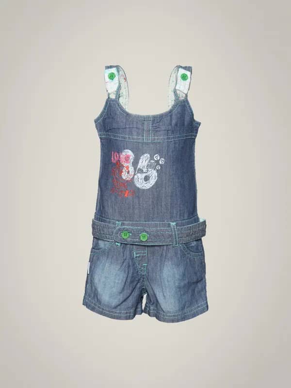 Gini and Jony Girl's Vanida Blue Dungree Kidswear