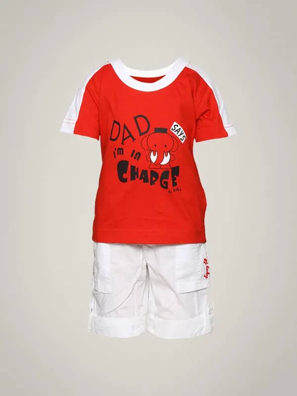 Gini and Jony Boy's Kane Red White Infant Kidswear