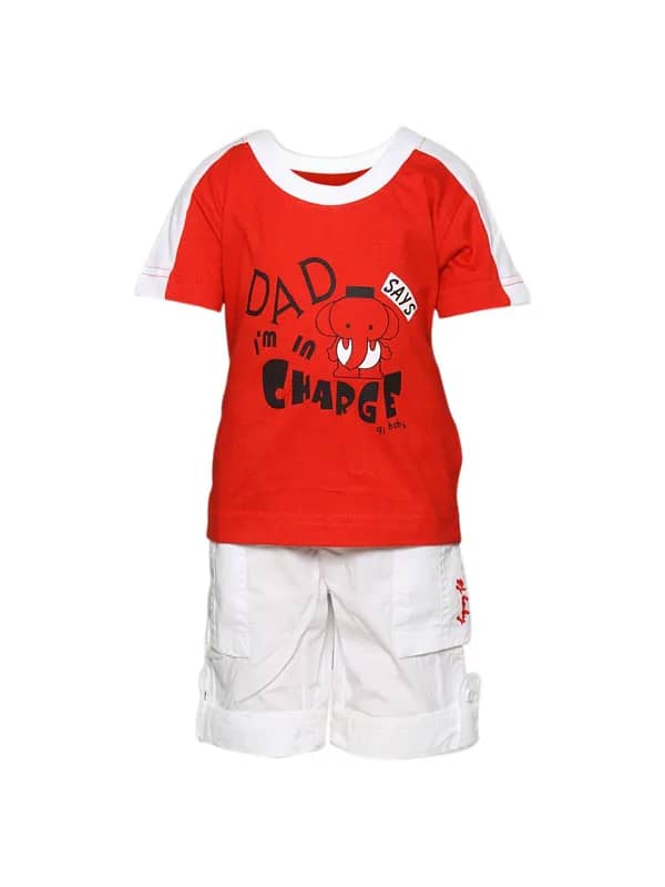 Gini and Jony Boys Kane Red & White Kidswear