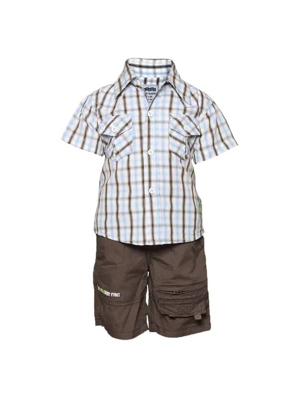 Gini and Jony Boy's Kaleb White Brown Infant Kidswear