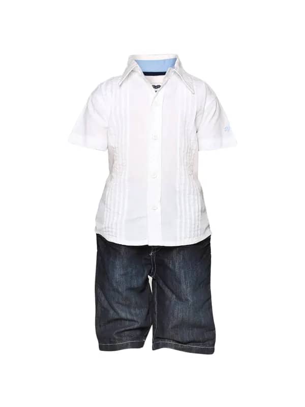 Gini and Jony Boy's Kalin White Navy Infant Kidswear