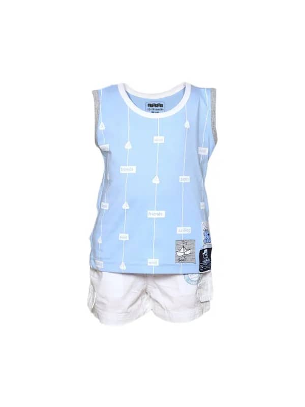 Gini and Jony Boy's Karsen Blue White Infant Kidswear