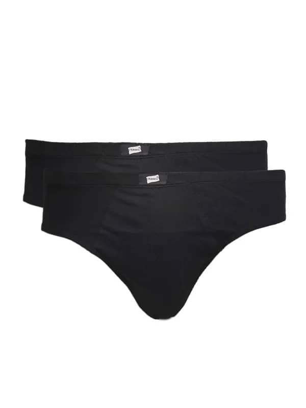 Hanes Men Black Pack of 2 Hip Briefs 83C002-002