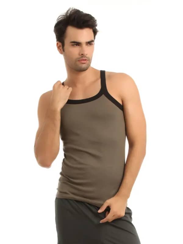Hanes Men Khaki Innerwear Vest