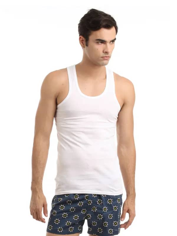 Hanes Men Pack of 2 White 100% Cotton Sleeveless Vests
