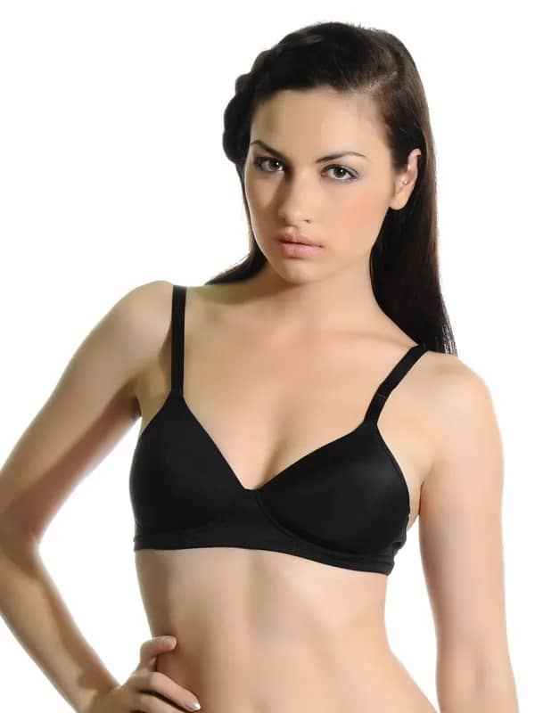 Hanes Women Black Concealing Petals Wirefree Moulded Bra