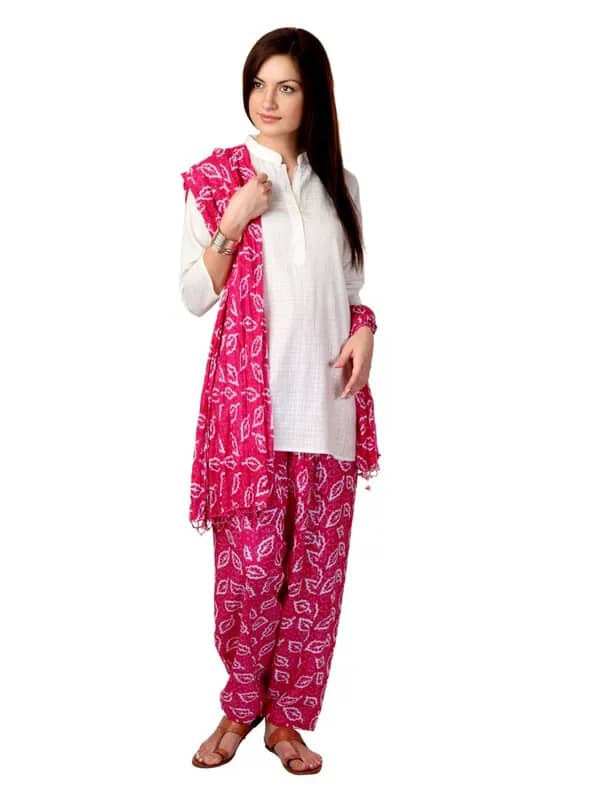 Vishudh Women Pink Salwar and Dupatta