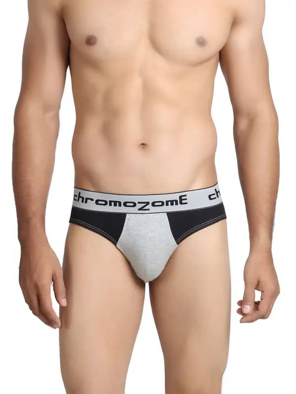 Chromozome Men Grey Melange Briefs