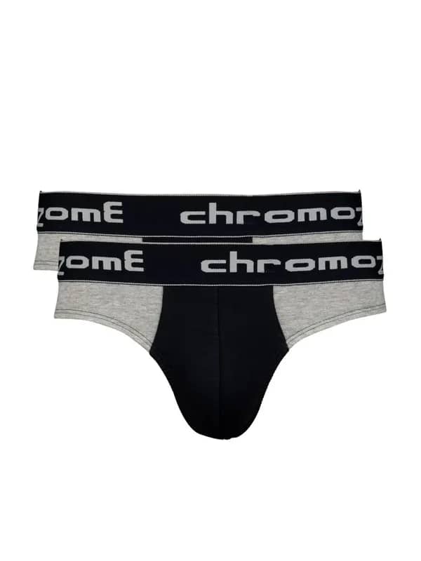 Chromozome Men Navy Blue & Grey Pack of 2 Briefs