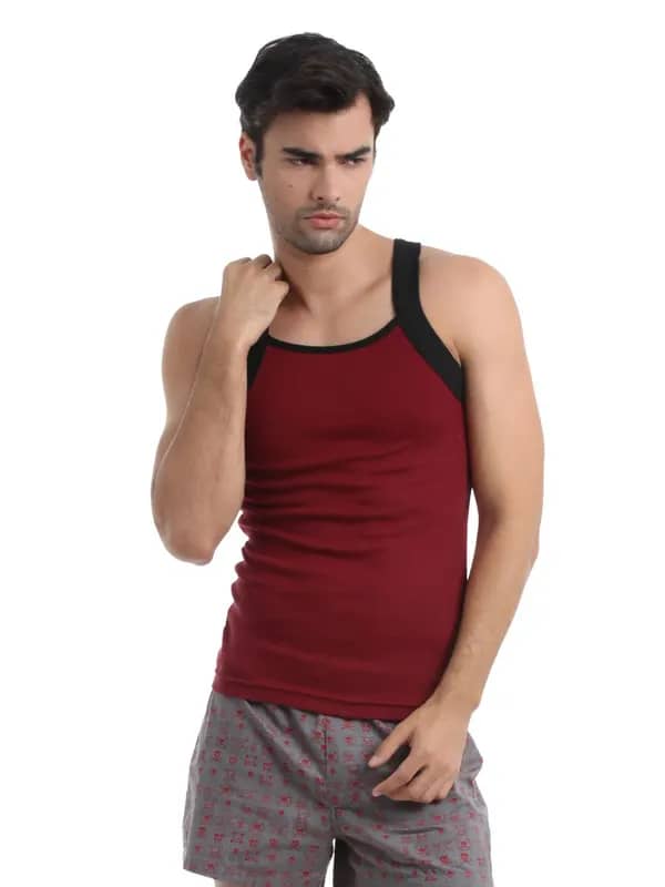 Chromozome Men Maroon Innerwear Vest