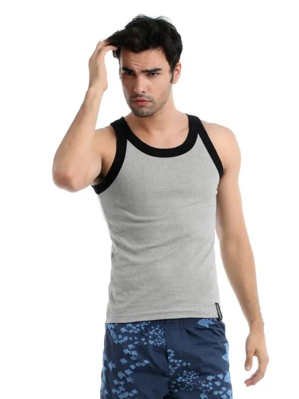Chromozome Men Grey Melange Innerwear Vest