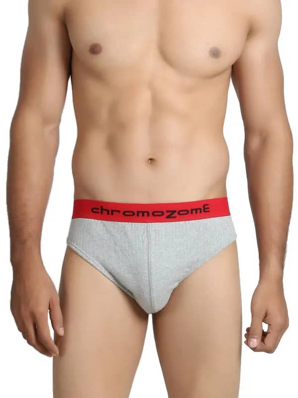 Chromozome Men Grey Melange Briefs