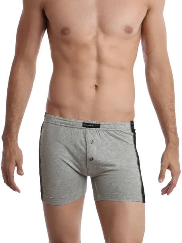 Chromozome Men Grey Melange & Black Trunks