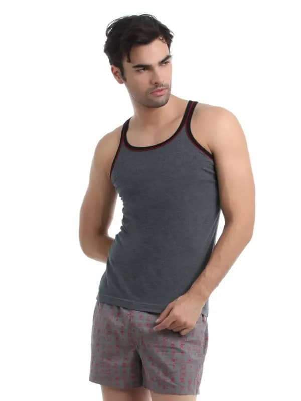 Chromozome Men Charcoal Innerwear Vest