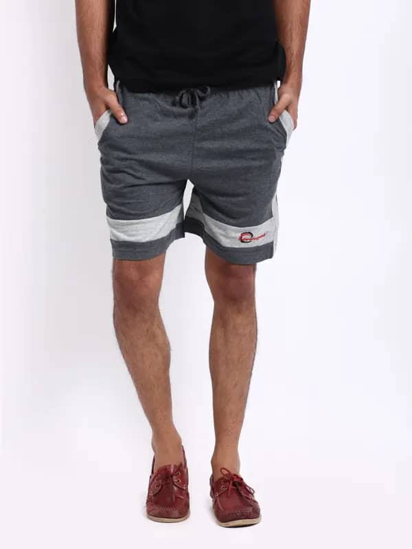Chromozome Men Grey Melange Soccer Shorts S-5066