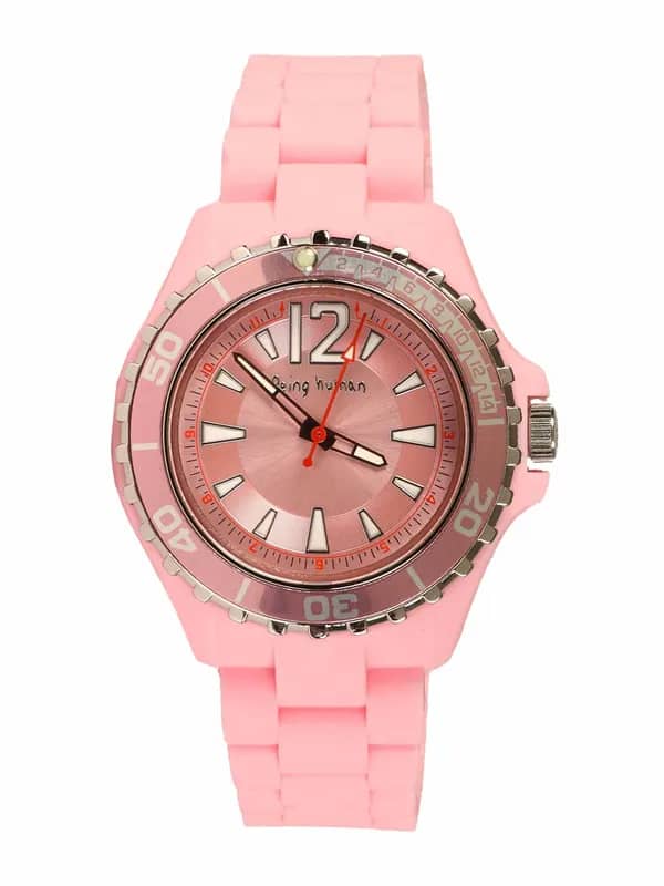 Being Human Women Silicon Strap Pink Watch