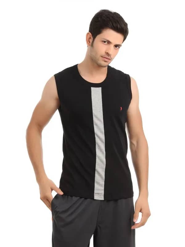 Parx Men Black Innerwear Vests