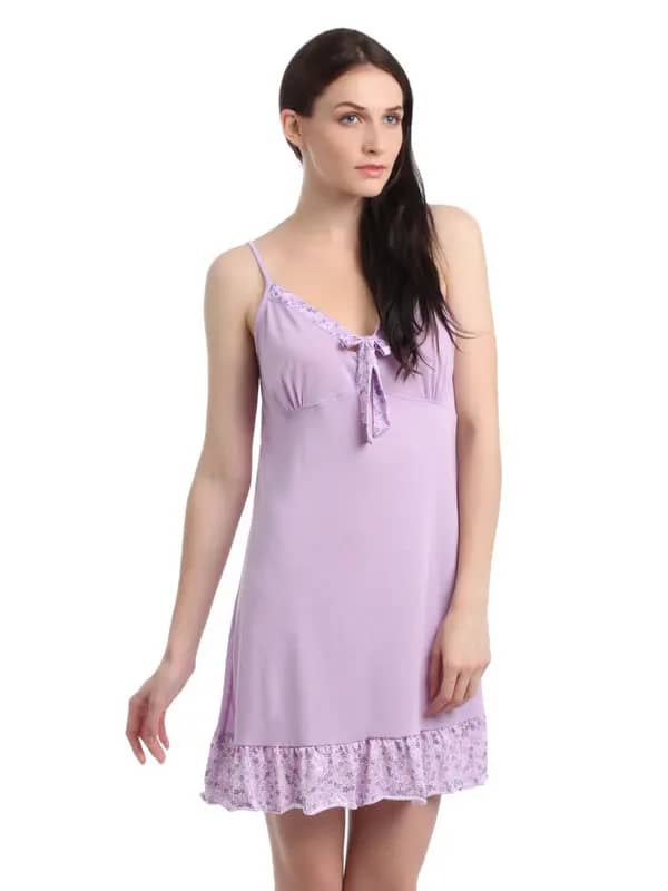 Enamor Women Lavender Nightdress