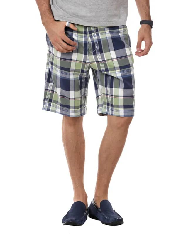 Myntra Men Green Check Shorts