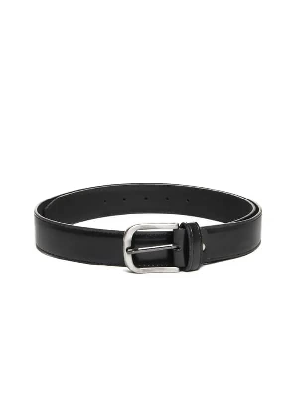 Hidedge Men Black Leather Belt