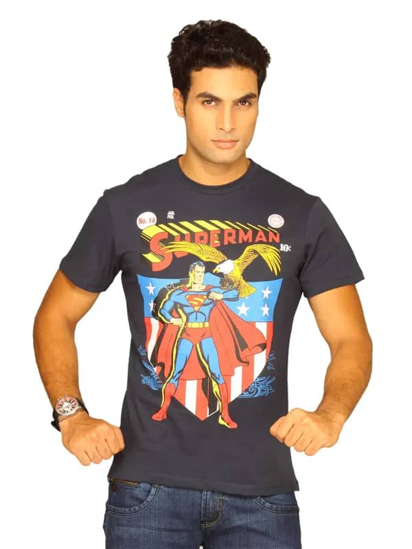 DC Comics Men's Superman Eagle Navy T-shirt