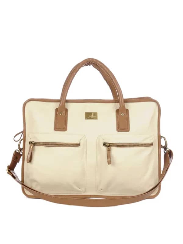 Yelloe Unisex Cream Laptop Bag