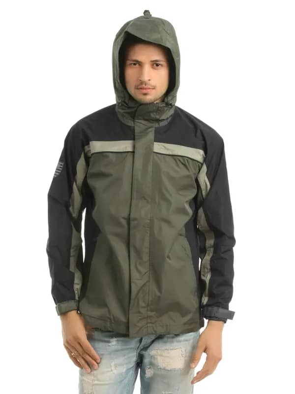 Just Natural Unisex Olive Rain Jacket